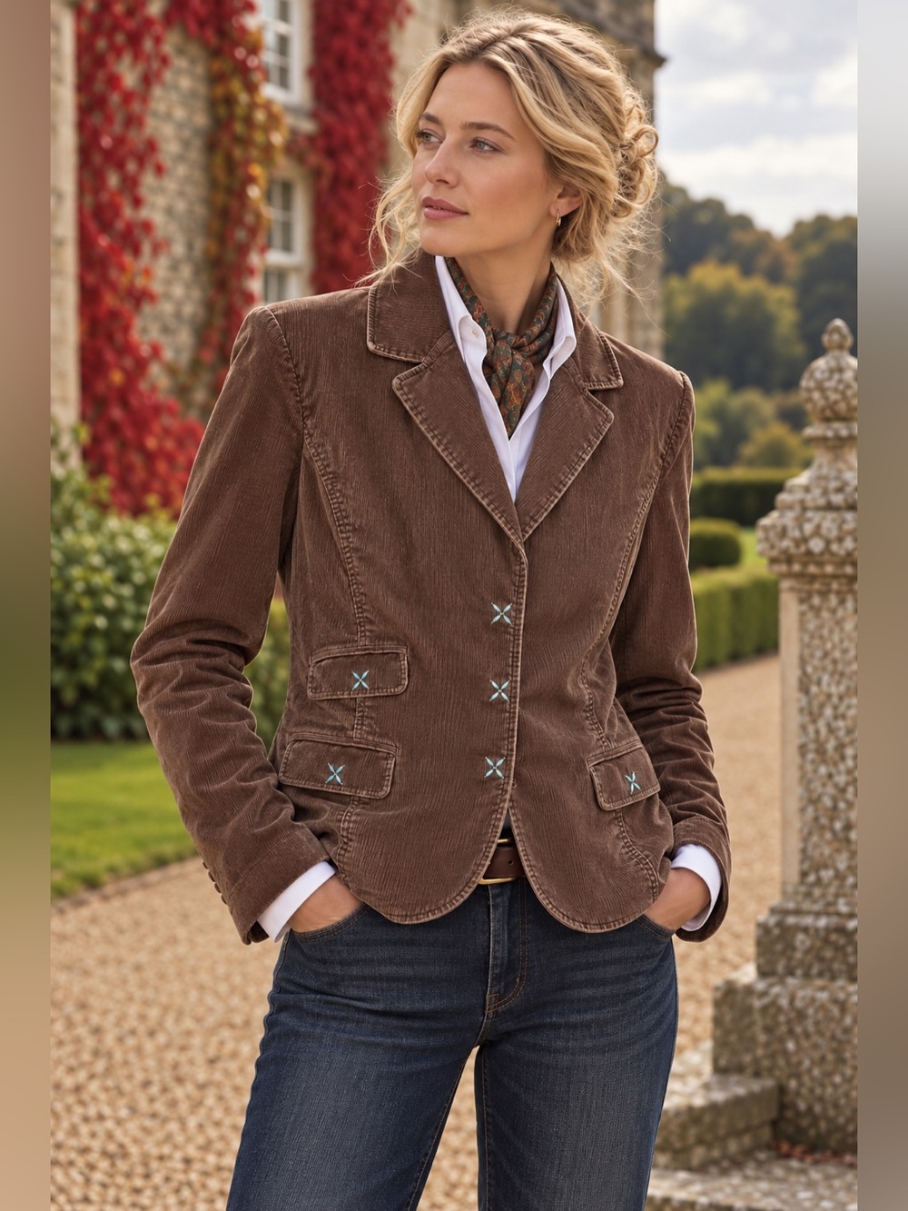 Vintage J Jill Brown Corduroy Blazer Jacket